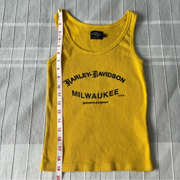HARLEY DAVIDSON Milwaukee Local's Slim Ribbed Tank Top - RoadwaY Yellow - Picture 8 of 8